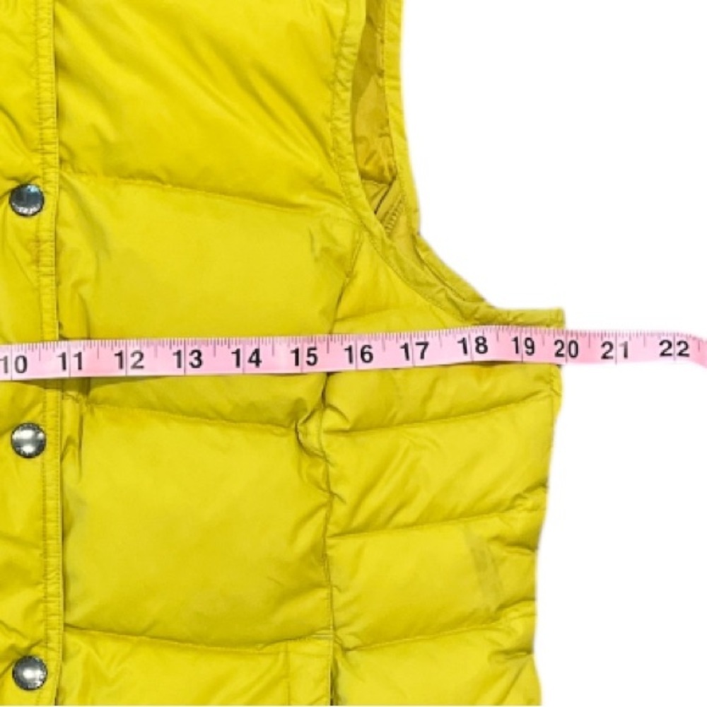 Women’s Lands' End Small Down Filled Mustard Yellow Puffer Vest - Picture 6 of 8